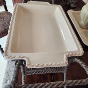 Rare matching Square Dish that complements the oval for a cohesive look.